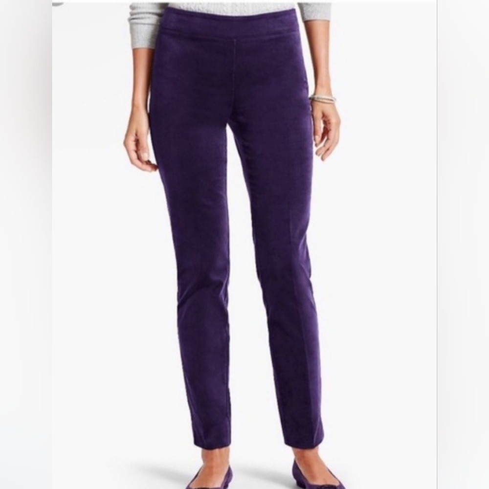 Talbots Ladies Chatham Purple Velvet Ankle Pants